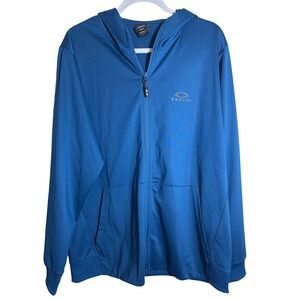 Oakley‎ Blue Foundational Full Zip Hoodie 2.0 in color Poseidon Size XL
